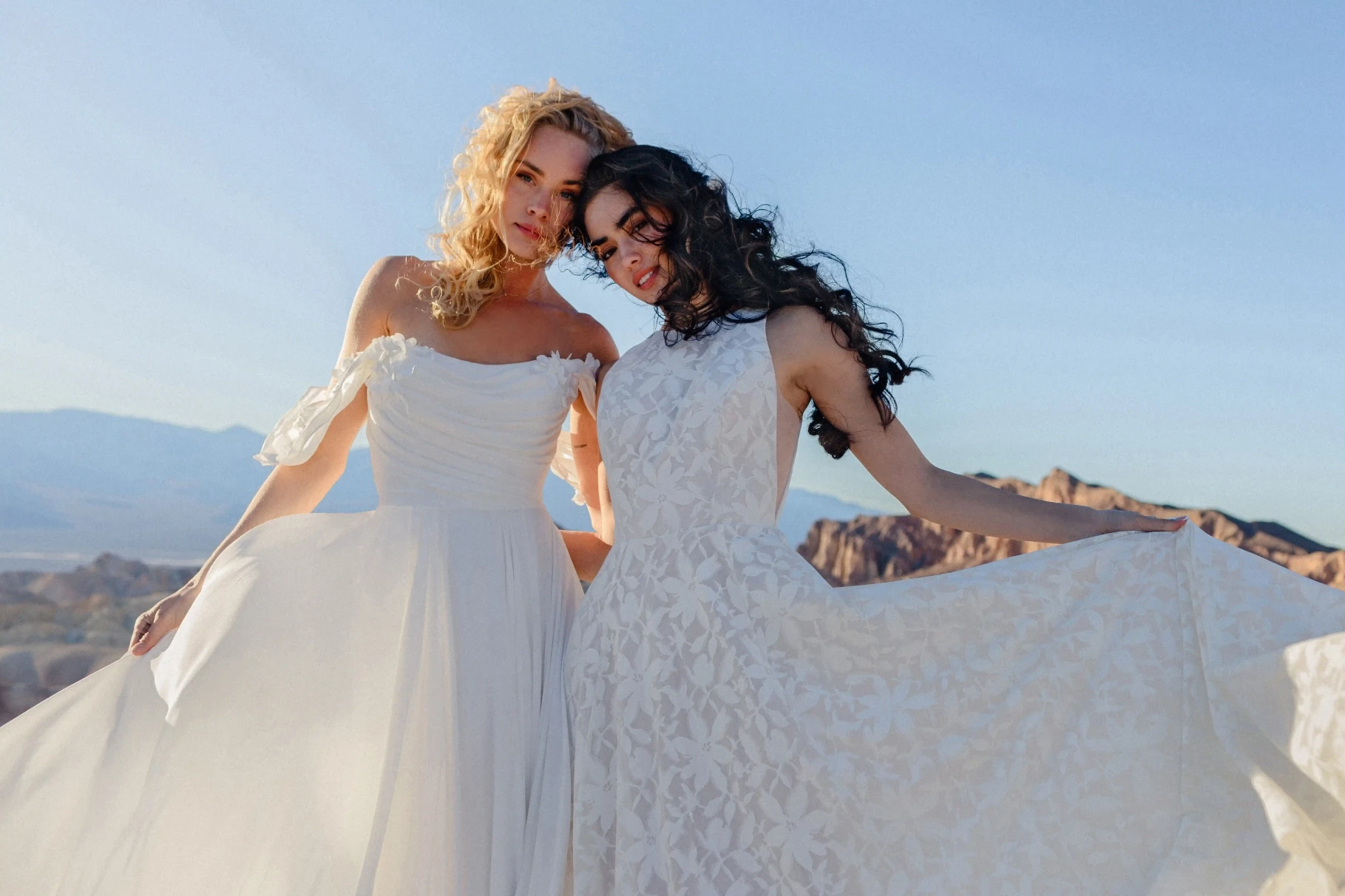 Model wearing a white Wilderly Dress
