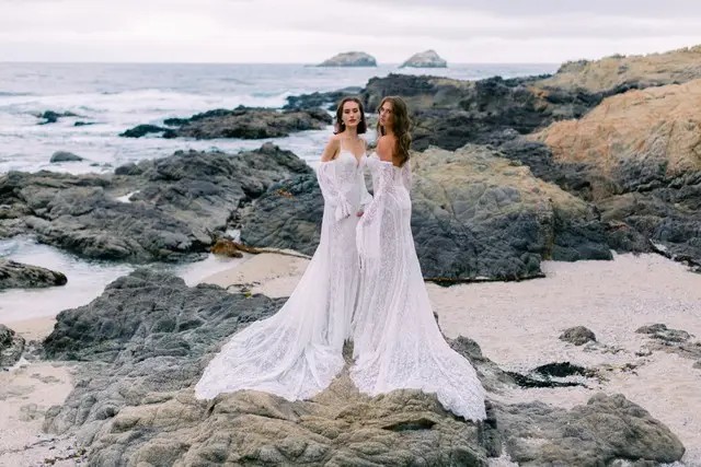 Model wearing a white Wilderly Dress