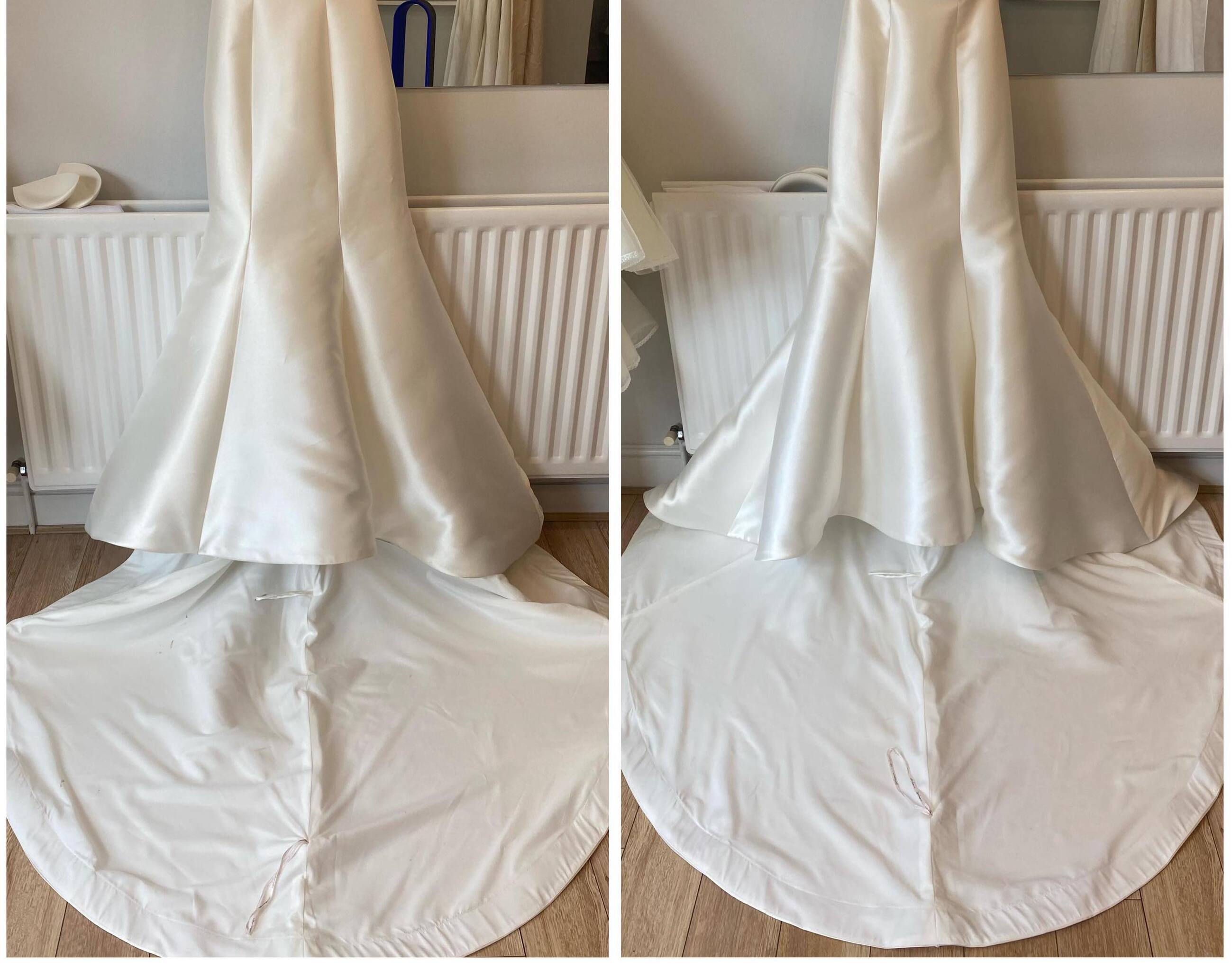 Before and After Cleaned Wedding Dress