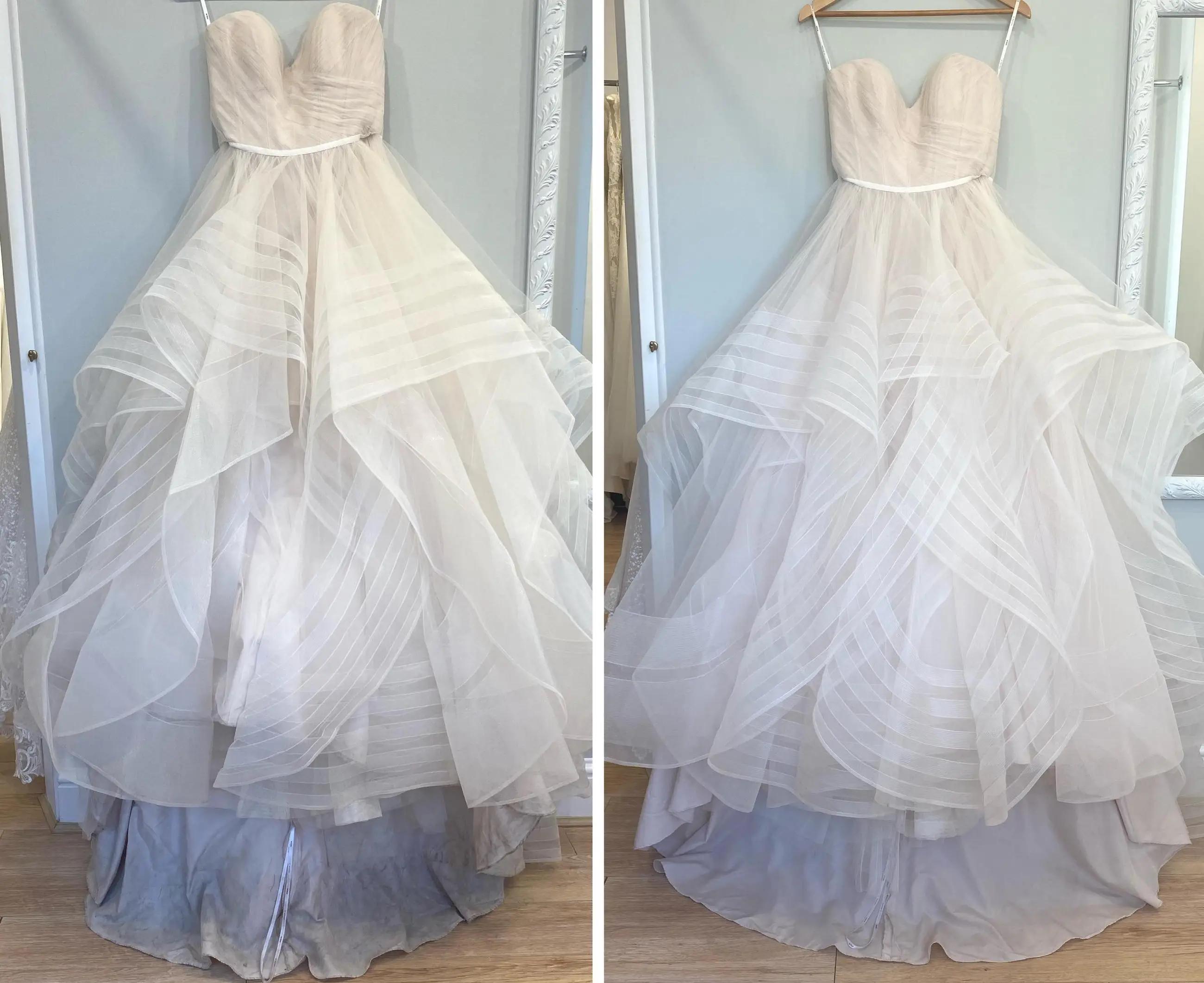 Before and After Cleaned Wedding Dress