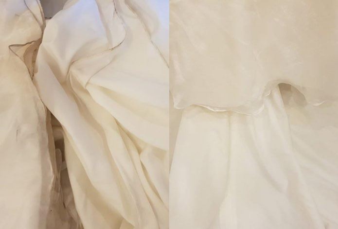 Before and After Cleaned Wedding Dress