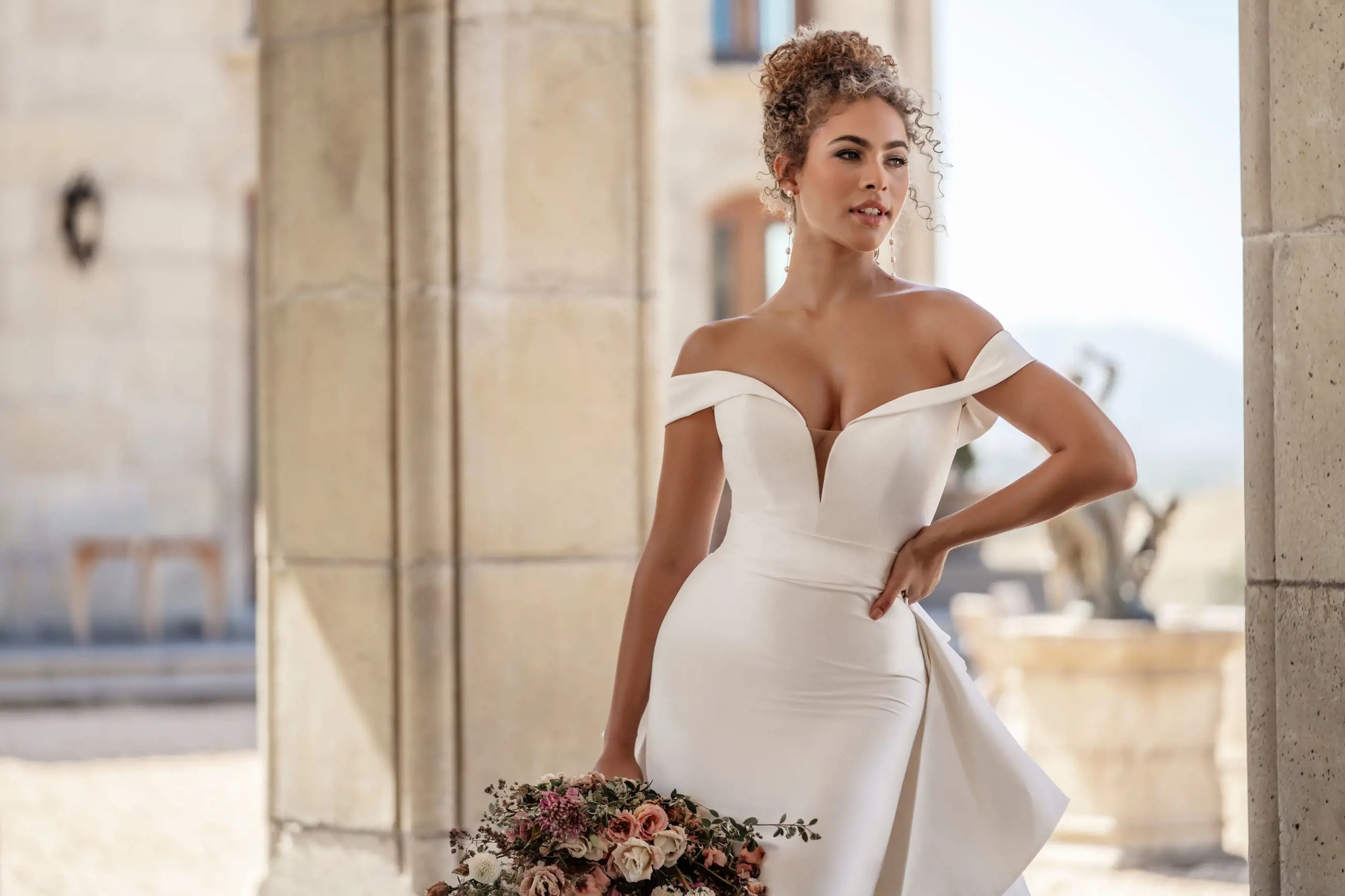 Model wearing a bridal dress