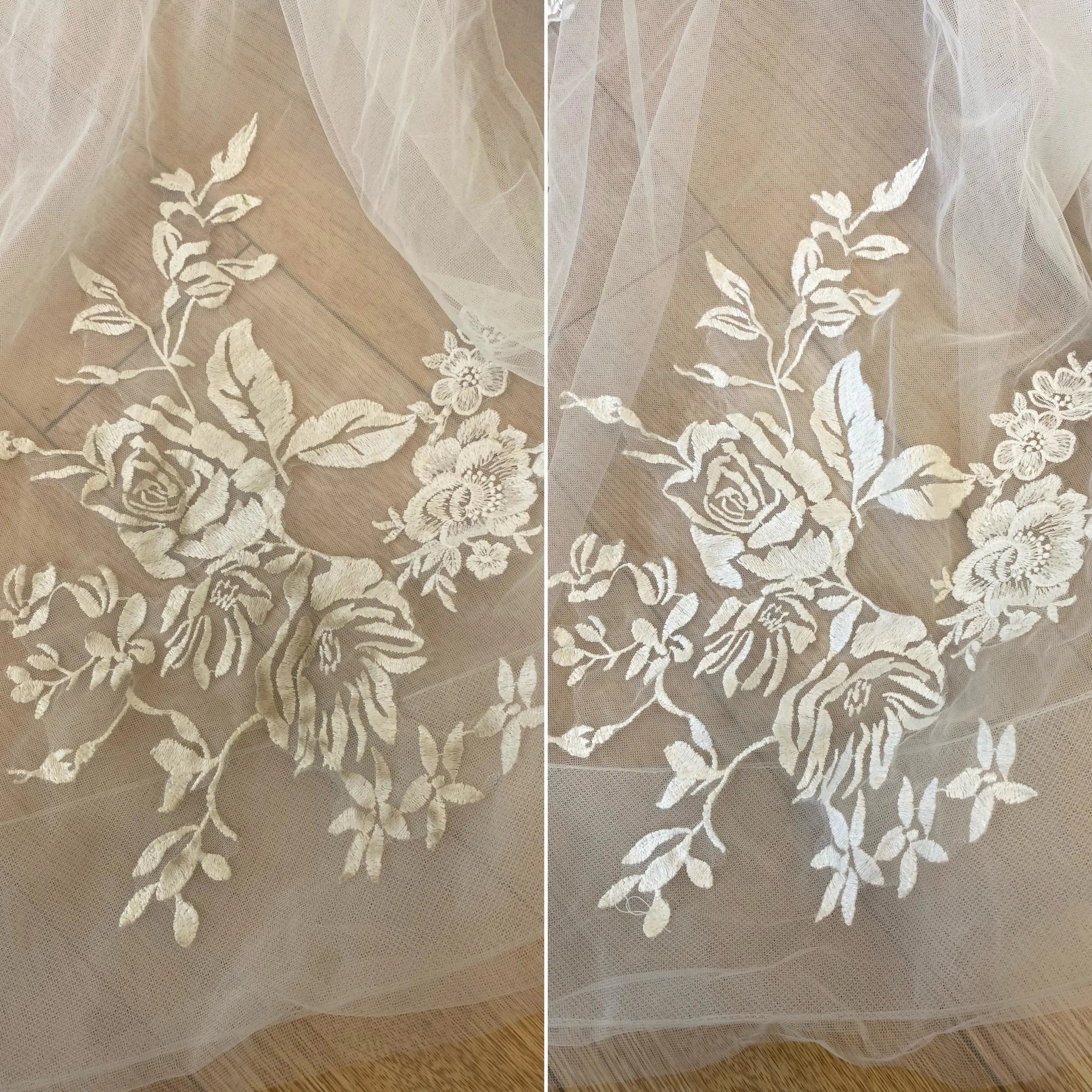 Before and After Cleaned Wedding Dress