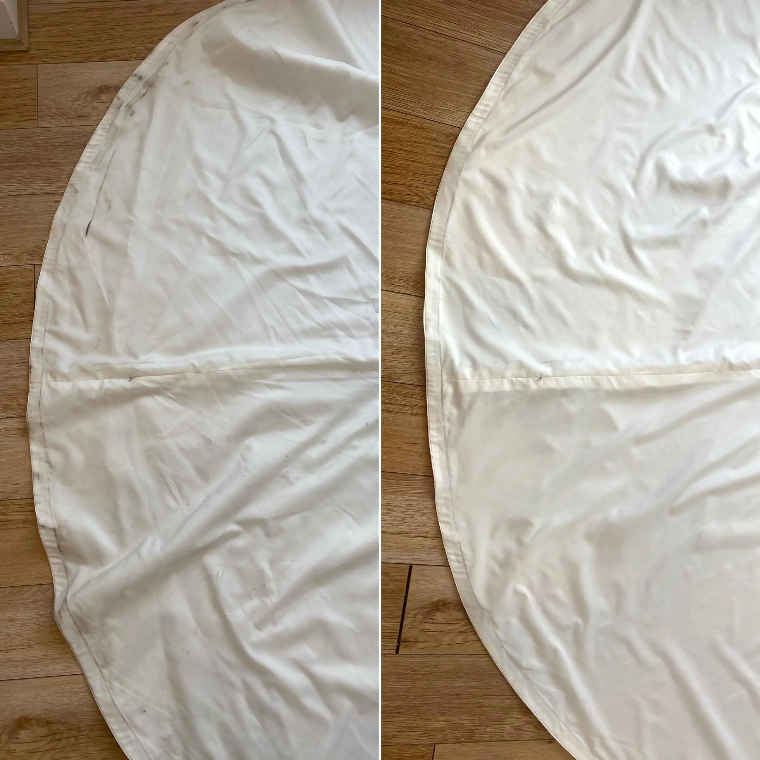 Before and After Cleaned Wedding Dress