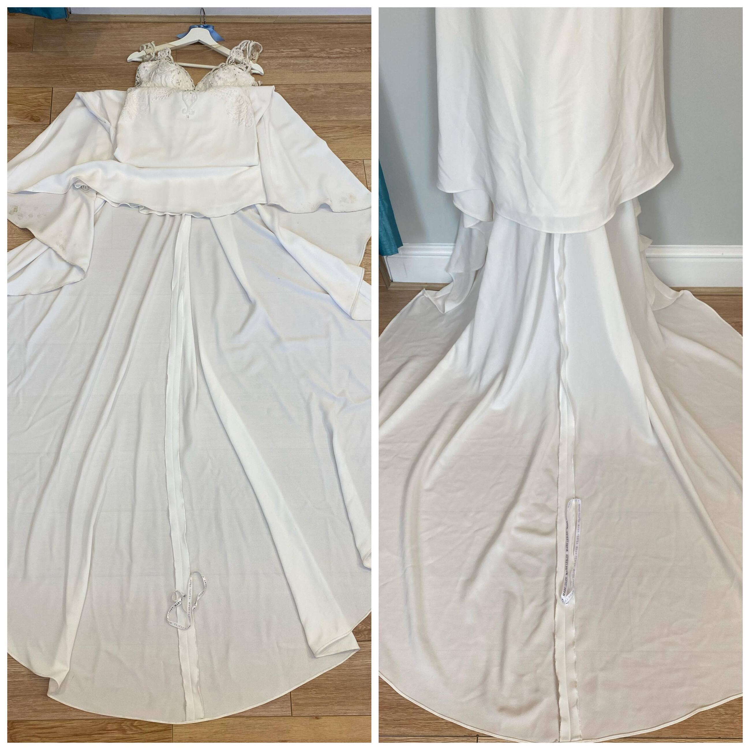 Before and After Cleaned Wedding Dress