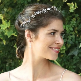Ivory & co #Mayflower silver bohemian flower hair vine #1 thumbnail