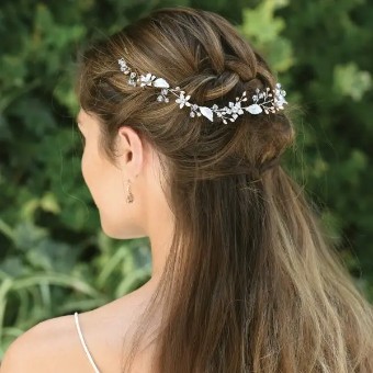 Ivory & co #Mayflower silver bohemian flower hair vine #2 thumbnail