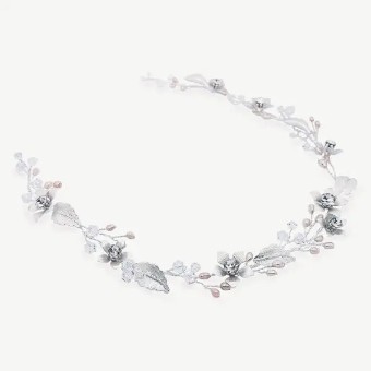 Ivory & co #Mayflower silver bohemian flower hair vine #3 thumbnail