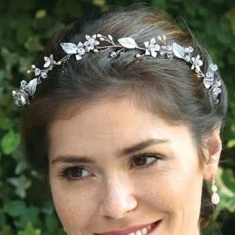 Ivory & co #Mayflower silver bohemian flower hair vine #0 thumbnail