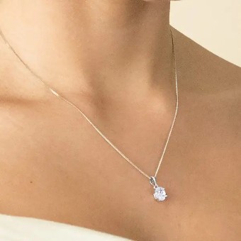 Ivory & co #Rapture rhodium crystal oval cut pendant #3 thumbnail