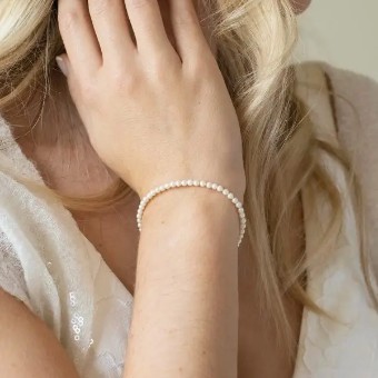 Ivory & co #Zurich rhodium dainty pearl bracelet #2 thumbnail