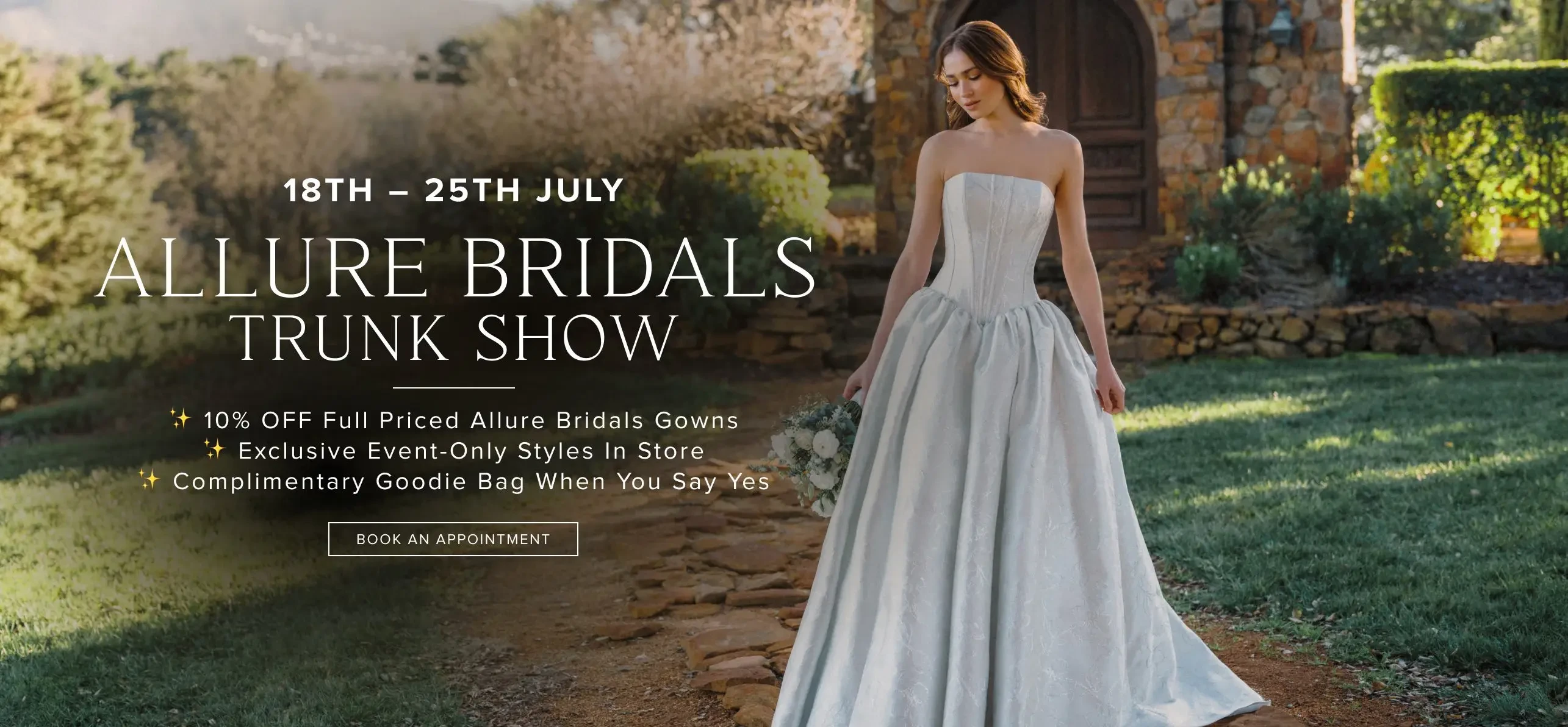 Allure Bridals Trunk Show Desktop Banner
